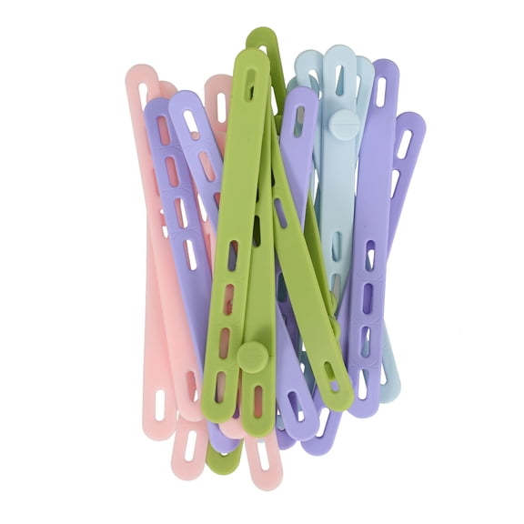 NICEXMAS 20Pcs Silicone Wire Organizer Straps Reusable Flexible Cable Management for Home