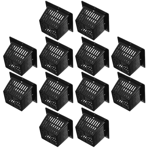 NICEXMAS 20Pcs Square Hydroponic Net Pots for Home Gardening Black Plastic Mesh Planting Baskets