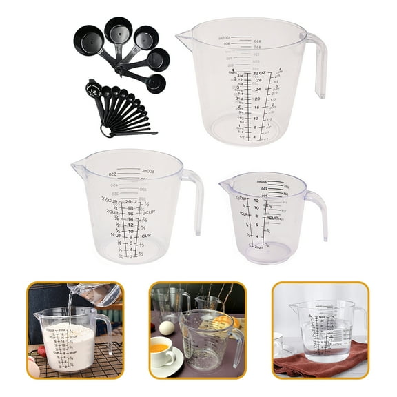 NICEXMAS 20-Piece Measuring Cups and Spoons Set with Easy Pour Spouts for Precise and Convenient Kitchen Measurements
