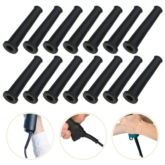 NICEXMAS 20Pcs Black Rubber Cord Sleeve Cable Protector for TV Computer Wire Organization
