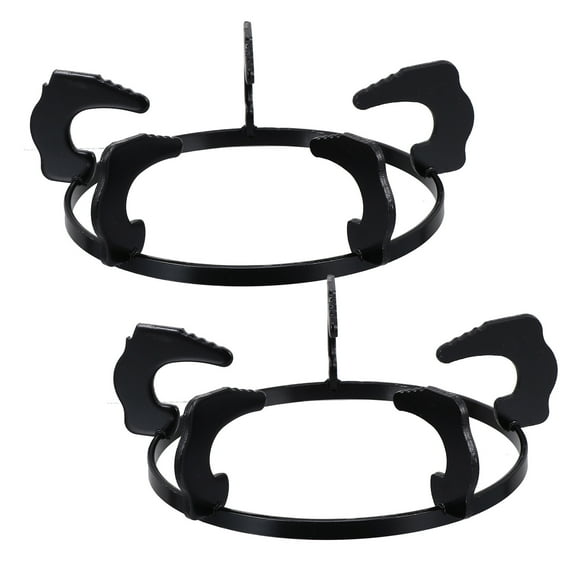 WHAMVOX Universal Wok Ring Black Cast Iron 2Pcs 7.9x7.9in