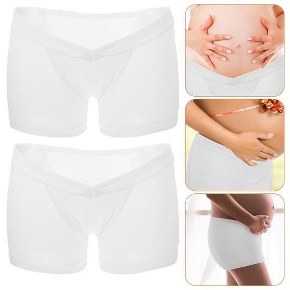NICEXMAS 2Pack Maternity Panties White V Shaped Safety for Pregnant Women