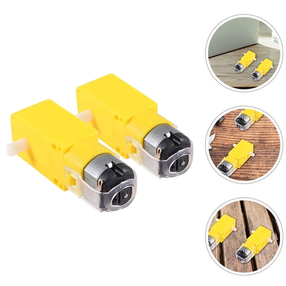NICEXMAS 2Pcs Yellow Dc Gear Motor Dual Shaft for Electric Vehicle Robotics with Precision Control