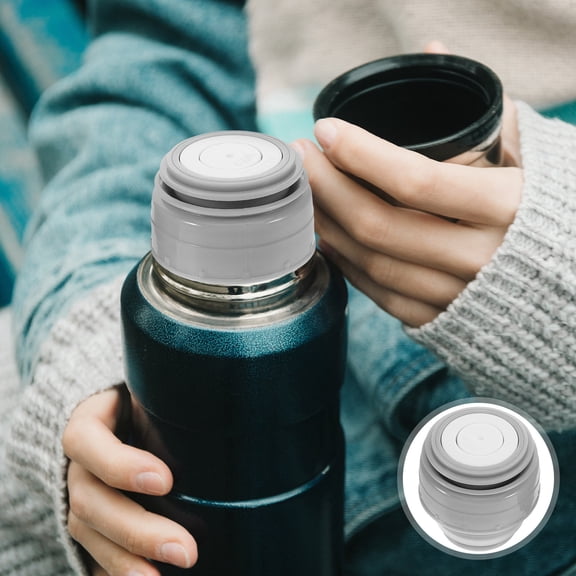NICEXMAS 2Pack Water Bottle Lid Replacement Travel Mug Lid Leakproof Seal Plastic Grey 1.97In