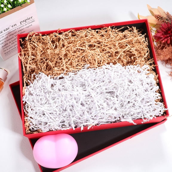 NICEXMAS 2Packs Packaging Box Fillings Crinkle Cut Paper in Assorted Color for Present Decoration