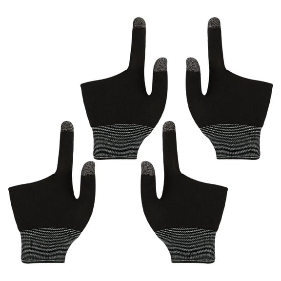 NICEXMAS 2Pairs Black Gaming Gloves with Graphene Fingertip Technology for Mobile Gaming