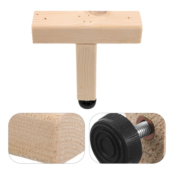 NICEXMAS Bed Support Legs, Adjustable Height, Beige Wood, Anti-Slip, Versatile, 2Pcs