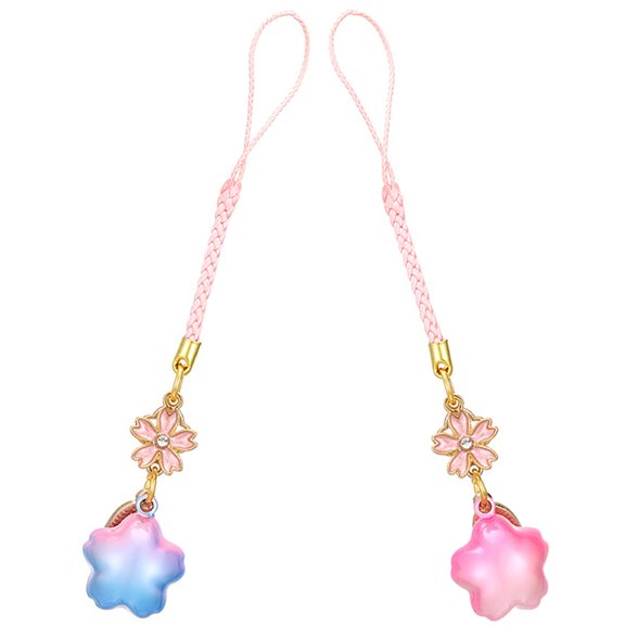 NICEXMAS 2-Pack Colorful Brass Bell Flower Pendant Keychains for Bags, Keys, and Decorative Accessories