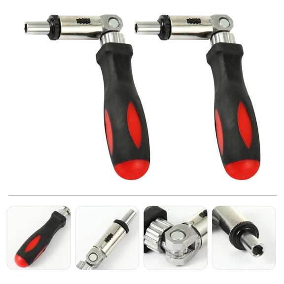 NICEXMAS 2Pcs Angle Adjustable Ratchet Screwdrivers with Durable Handle for Air Conditioner and TV Repair