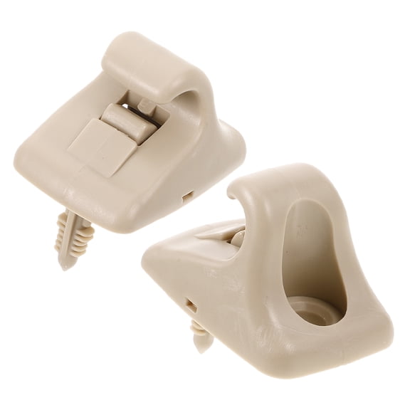 NICEXMAS 2Pcs Beige Plastic Sun Visor Clips for Car Interior Accessories 1.6X1.6X0.9In