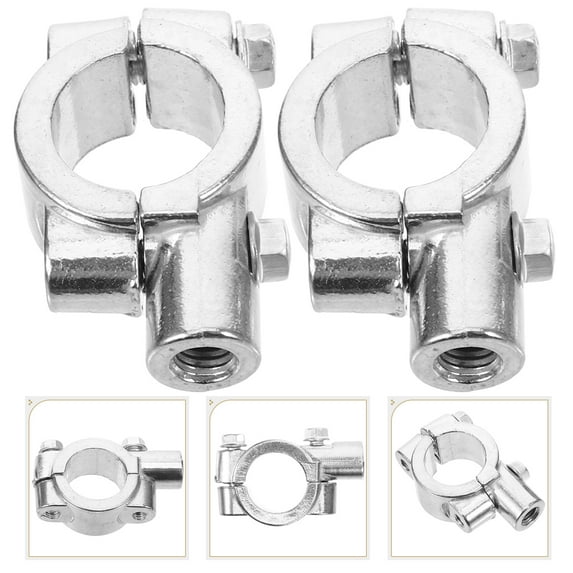 NICEXMAS 2-Pack Metal Motorcycle Mirror Mount Clamp for Handlebar with Universal Fit and Wide Compatibility