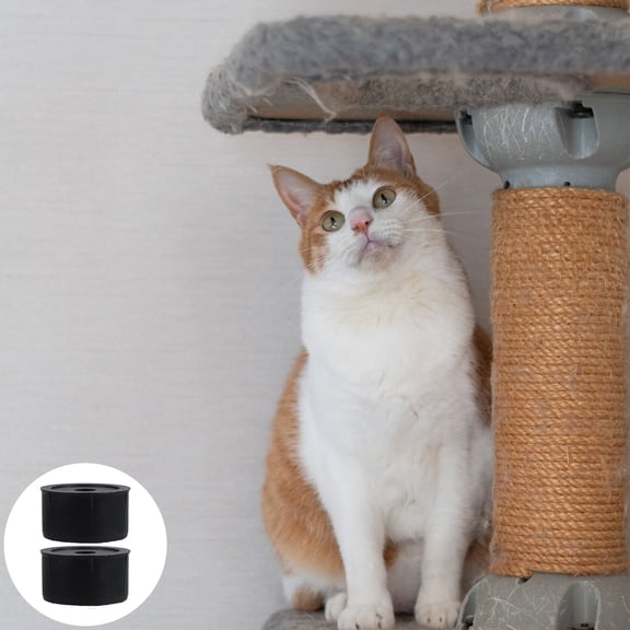 NICEXMAS 2Pcs Black Plastic Cylindrical Cat Climbing Frame Plug Connect Scratching Posts Diy Installation