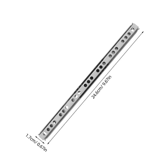 NICEXMAS 2Pcs Bottom Mount Drawer Slides Rolled Steel Full Extension for Cabinet Wardrobe 9.7x0.7x0.4in
