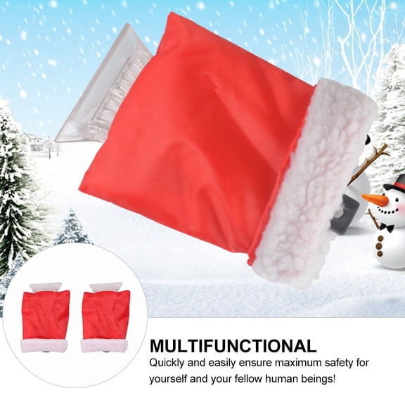 NICEXMAS 2-Pack Winter Car Snow Removal Kit with Insulated Gloves and Mitten Snow Shovel for Safe Driving