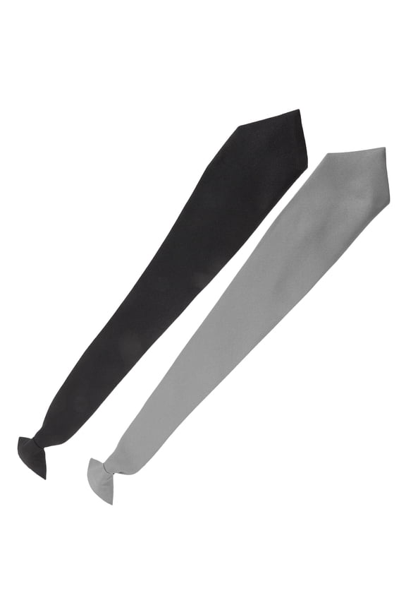2Pcs Clip Ties for Men Black Light Grey Polyester Pre-tied for Funeral