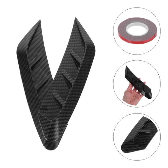 NICEXMAS 2Pcs Durable ABS Black Car Headlight Eyebrow Stickers Stylish Vehicle Trim