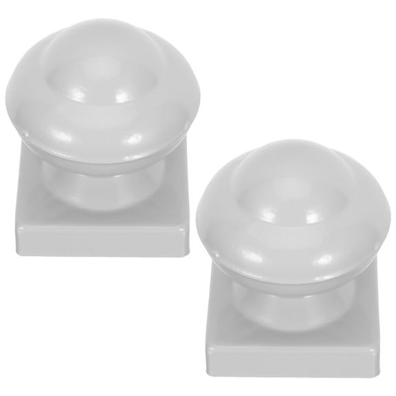 NICEXMAS Durable White Iron Fence Post Caps, Weatherproof Garden Decor, 2Pcs