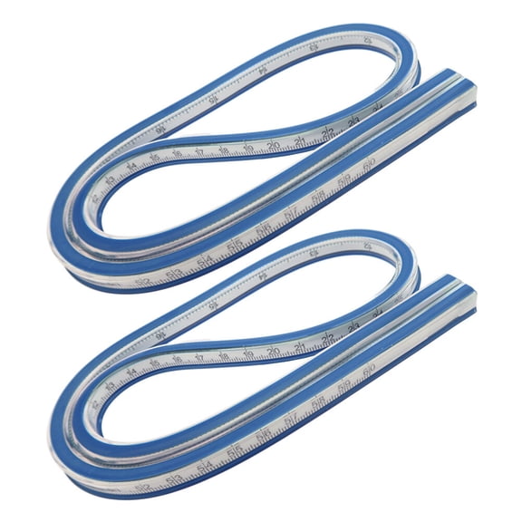 NICEXMAS Flexible Ruler Flexible Curve Ruler Multi Metal 2Pcs for Measuring Irregular Shapes