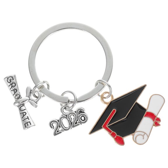 NICEXMAS 2-Pack Graduation Pendant Keychains Multi-Color Senior Grad Celebration Accessories
