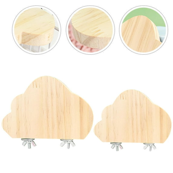 NICEXMAS 2-Pack Natural Wood Bird Training Perch Platform for Cage Accessories and Pet Bird Supplies