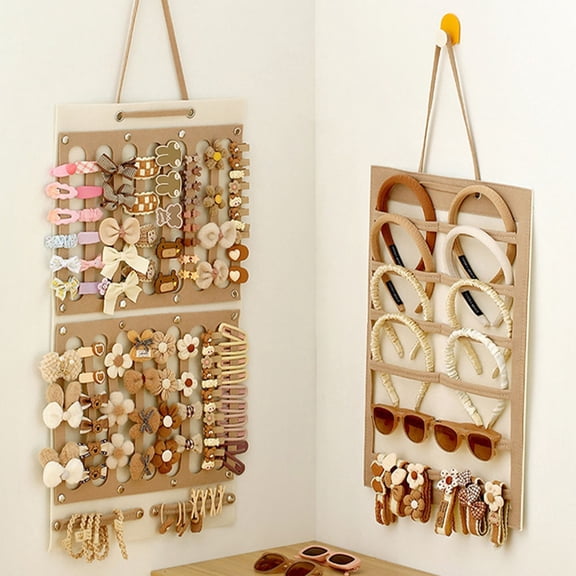 NICEXMAS 2Pcs Assorted Color Hair Bow Holder Organizer Wall Hanging Storage Rack for Home