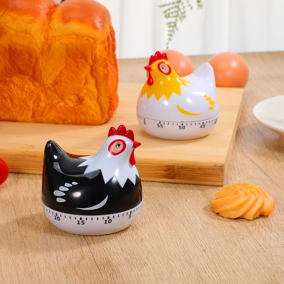 NICEXMAS 2Pcs Hen Shape Mechanical Timer Kitchen Timer for Cooking and Baking in Assorted Colors