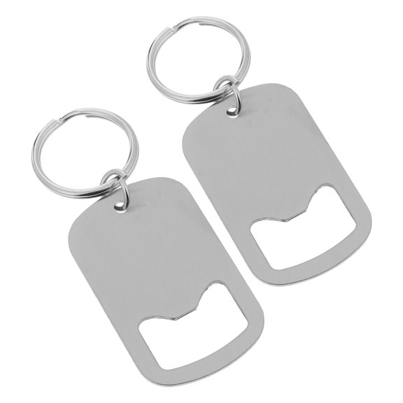 NICEXMAS 2-Pack Stainless Steel Bottle Opener Keychains, Lightweight Compact Portable Travel Tool for Easy Bottle Opening