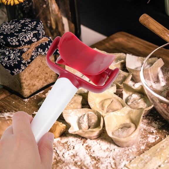 NICEXMAS 2-Pack Red Plastic Dumpling Wrapper Maker for Pierogi, Empanada, Hand Pies and More Kitchen Tool