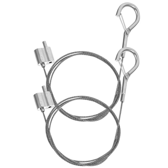 NICEXMAS Picture Frame Wire Ropes Stainless Steel Silver 2Pcs