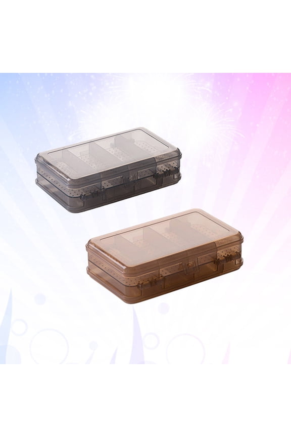 2Pcs Plastic Charm Organizer Double Layers Jewelry Storage Container for Women Random Color