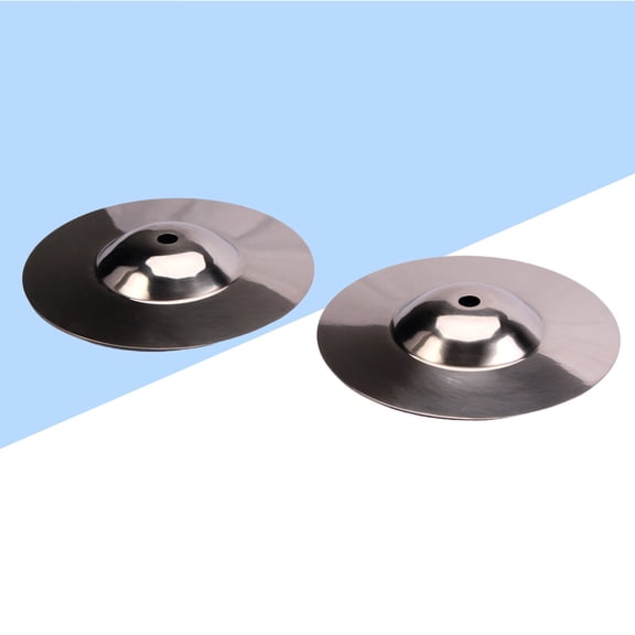 NICEXMAS 2Pcs Plated Silver Drum Crash Cymbal with Strong Hit Resistance and Fine Grinding Finish