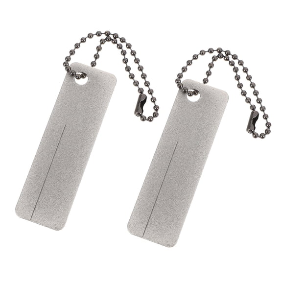 NICEXMAS 2Pcs Durable Plated Silver Sharpening Stone Portable Sharpening Tool for Knives and Scissors