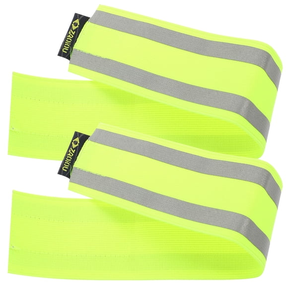 NICEXMAS 2-Pack Adjustable Fluorescent Reflective Wristbands for Running, Night Safety and High Visibility