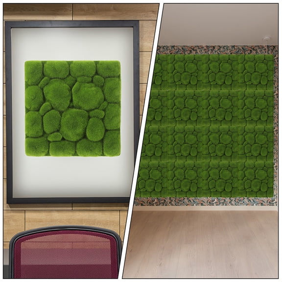 NICEXMAS 2Pcs Simulation Moss Foam Board Green Artificial Turf for Indoor Wall and Garden Decor