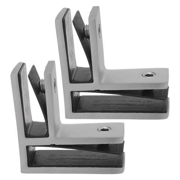 NICEXMAS 2Pcs Stainless Steel Glass Railing Clamps for 10Mm to 12Mm Panels Secure Deck Balcony Support