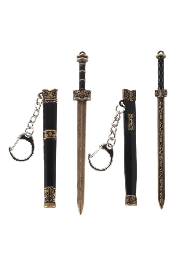 2-Pack Portable Ancient Han Model Keychain, Multi-Color Metal Key Holder for Men and Women