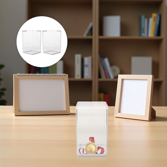 NICEXMAS 2Pcs Tabletop Medal Display Frame with Clear Visibility and Lightweight PP Material