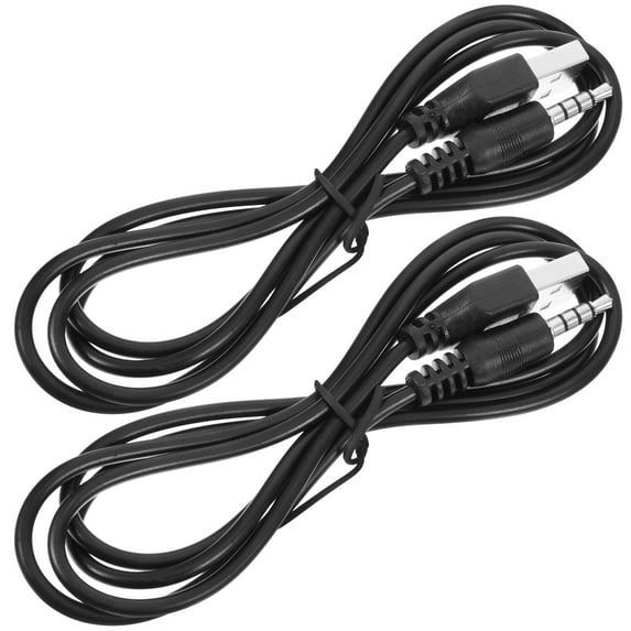 NICEXMAS 2-Pack Black USB to 3.5mm Adapter Cable for Charging and Audio Connection Compatible with Multiple Devices