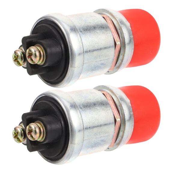 NICEXMAS 2Pcs Vehicle Start Button Zinc Alloy Red Momentary Push Switch for Cars Trucks Boats