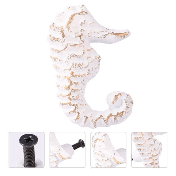 NICEXMAS 2pcs Sea Horse Drawer Knob, Nordic Style Decorative Pull for Dresser