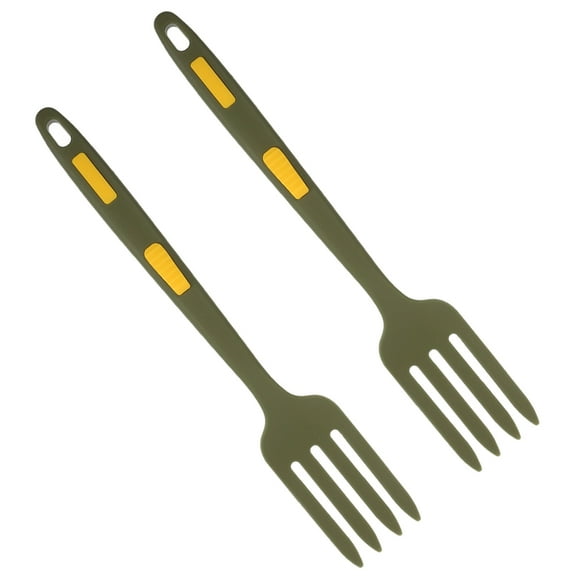 NICEXMAS 2Pcs Silicone Fork Cooking Utensil Green with Comfortable Grip and Heat Resistant Material