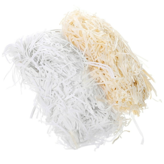 NICEXMAS 2Set Festive Tissue Paper Shreds for present Box Filling Pure White Milky .86x5.89x1.18in