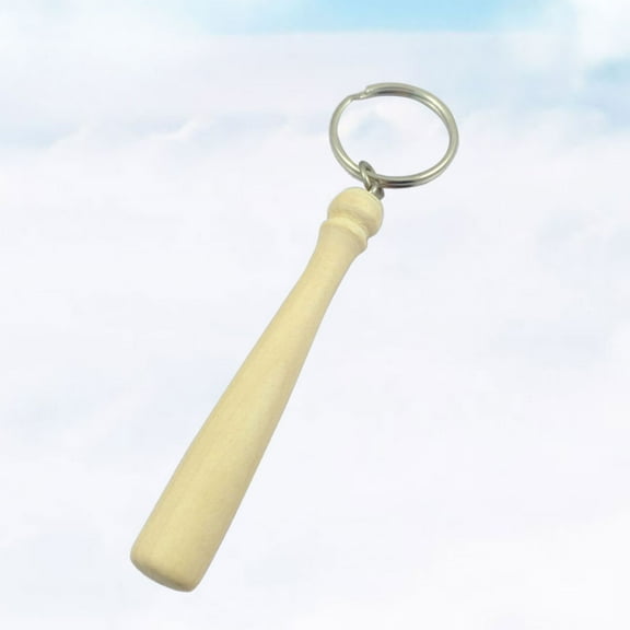 NICEXMAS 2Pcs Decor Key Chain Khaki Wood Bar Sturdy Material Creative and Practical Use