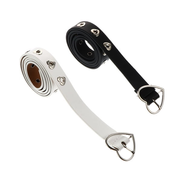NICEXMAS 2-Pack Punk Style Black Waist Belts for Women, Imitation Stitching, Trendy Fashion Accessories