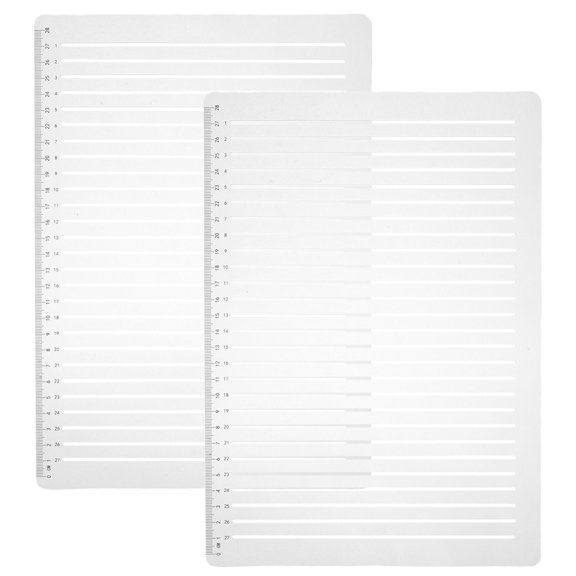 NICEXMAS 2Sets Durable Transparent Plastic Template Tool with Accurate Line Scale for Lettering and Calligraphy