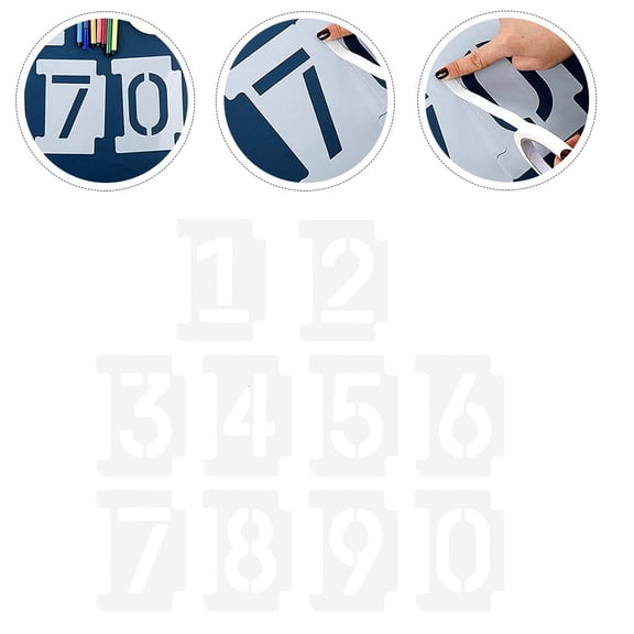 NICEXMAS 2Sets Flexible White Pet Spray Stencils for Curbs Reusable Number Stencils for Precise Use