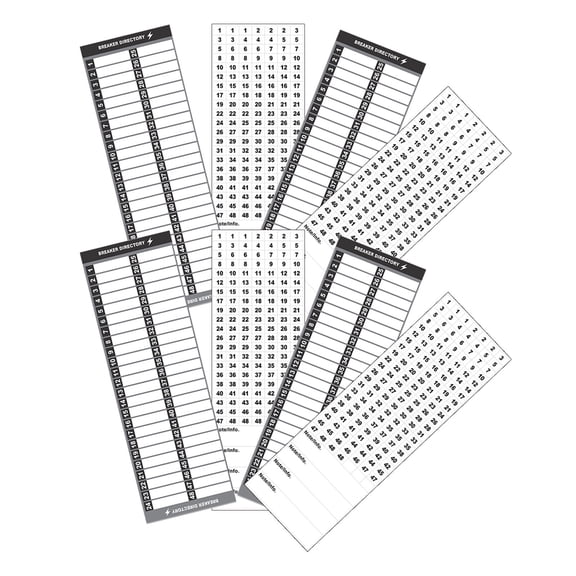 NICEXMAS 2Sets Numbered Breaker Box Labels Self Adhesive Electrical Panel Stickers