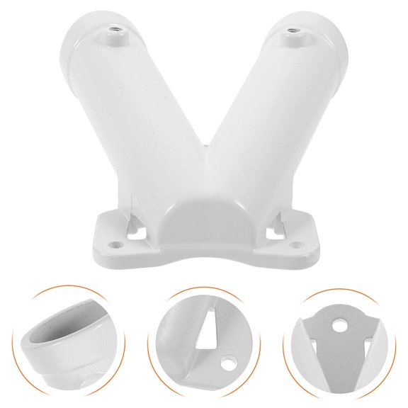 NICEXMAS 2Sets V Shape Metal Flagpole Bracket Wall Mounted for Outdoor Flags and Garden Display