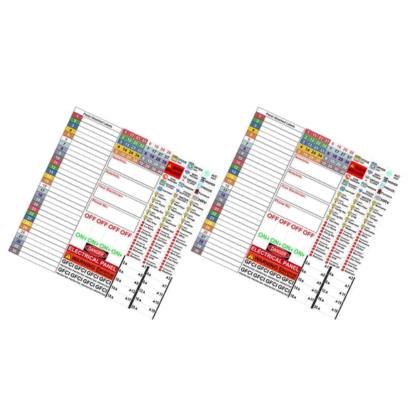 NICEXMAS 2-Pack Self-Adhesive Electrical Panel Label Stickers, Easy Apply, , Multiple Colors for Clear Identification