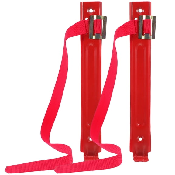 NICEXMAS 2Pcs Universal Fire Extinguisher Wall Hook Red Metal Bracket Space Saving Mount for Various Extinguishers